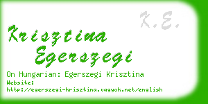 krisztina egerszegi business card